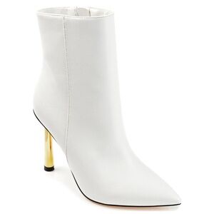 Journee White Rorie Stiletto Ankle Booties